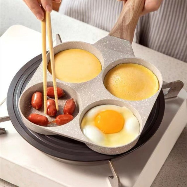 4 Compartment Square Non Stick Iron Griddle Pan