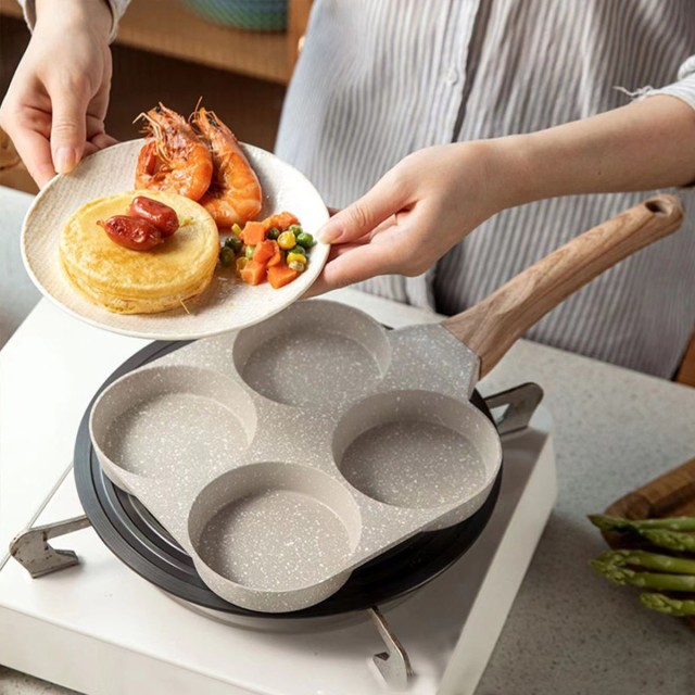 4 Compartment Square Non Stick Iron Griddle Pan