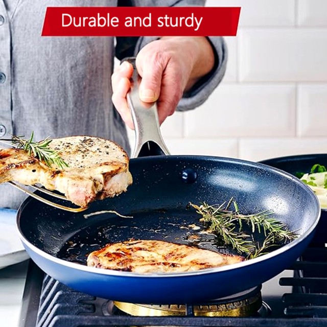 Blue Ceramic Coated Non Stick Frying Pan