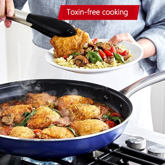 Blue Ceramic Coated Non Stick Frying Pan
