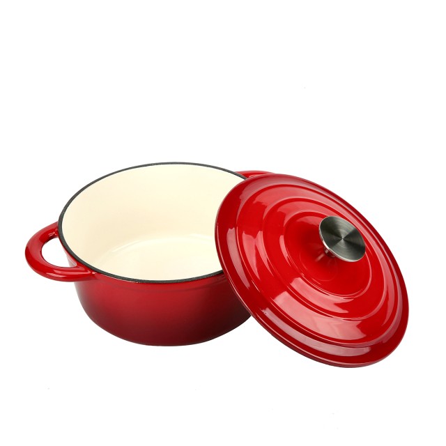Red Enamel Kitchen Soup Pot