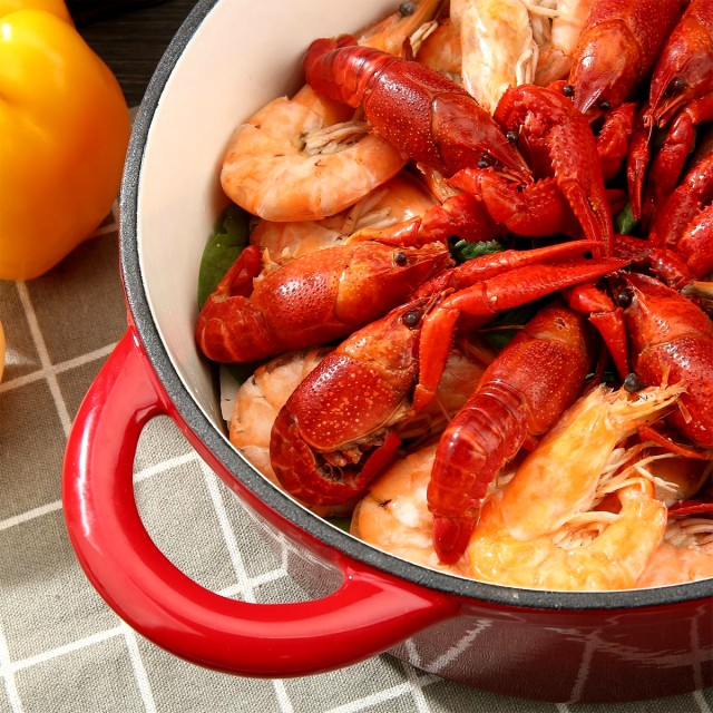 Red Enamel Kitchen Soup Pot