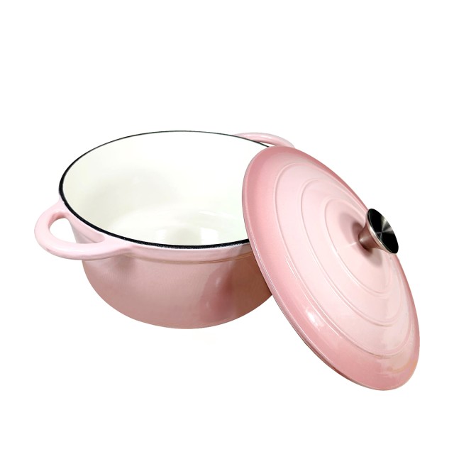 Pink Cast Iron Cooking Pot