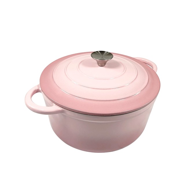 Pink Cast Iron Cooking Pot