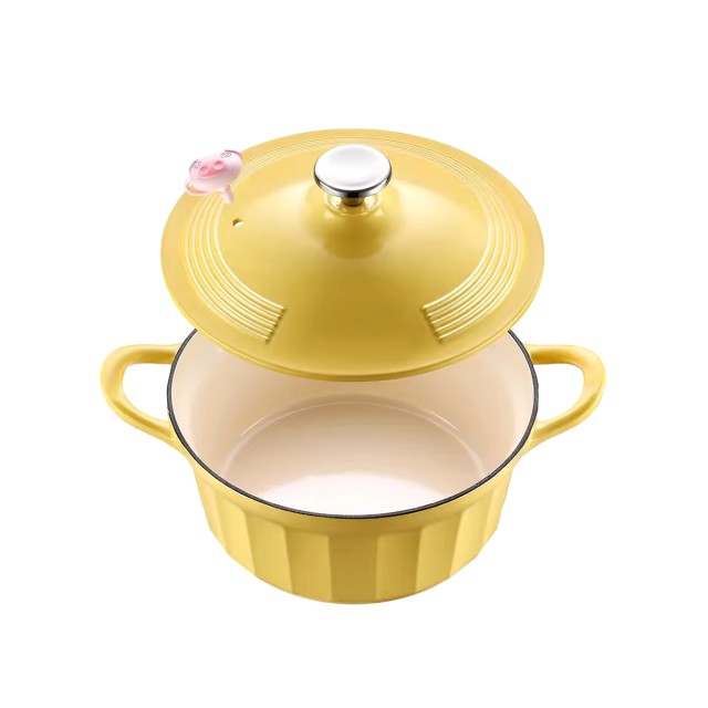 Solid Color Enamel Cast Iron Soup Pot