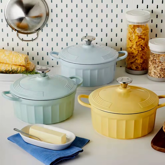 Solid Color Enamel Cast Iron Soup Pot