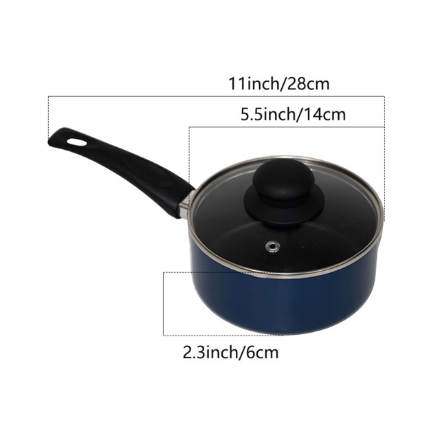 Aluminum Blue Long Handle Soup Pot