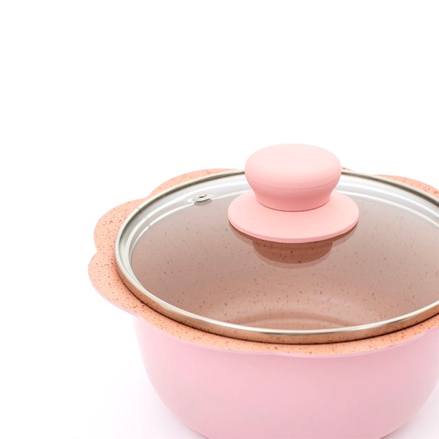 Pink Petal Shaped Soup Pot