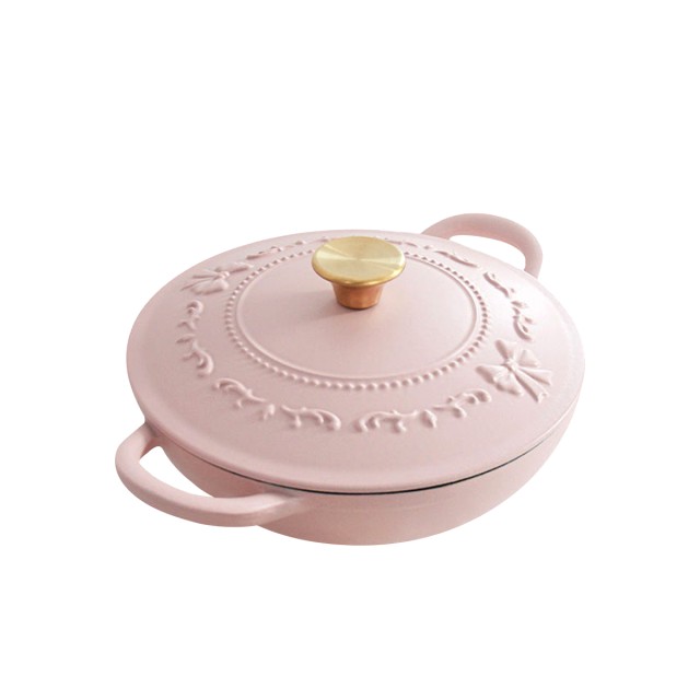 Pink Enamel Cast Iron Soup Pot