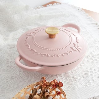 Pink Enamel Cast Iron Soup Pot