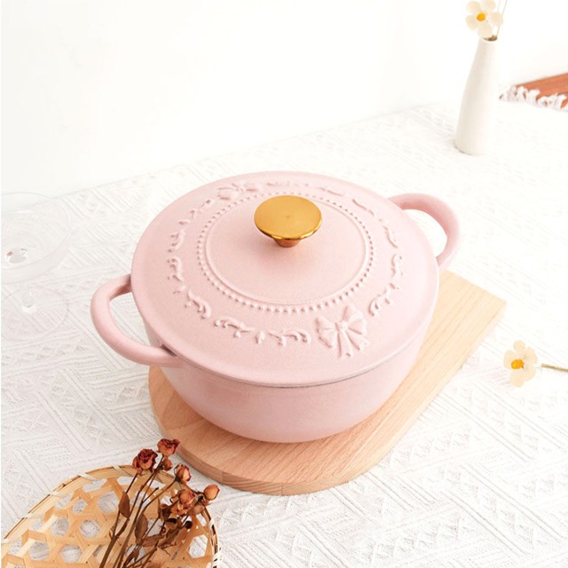 Pink Enamel Cooking Pot