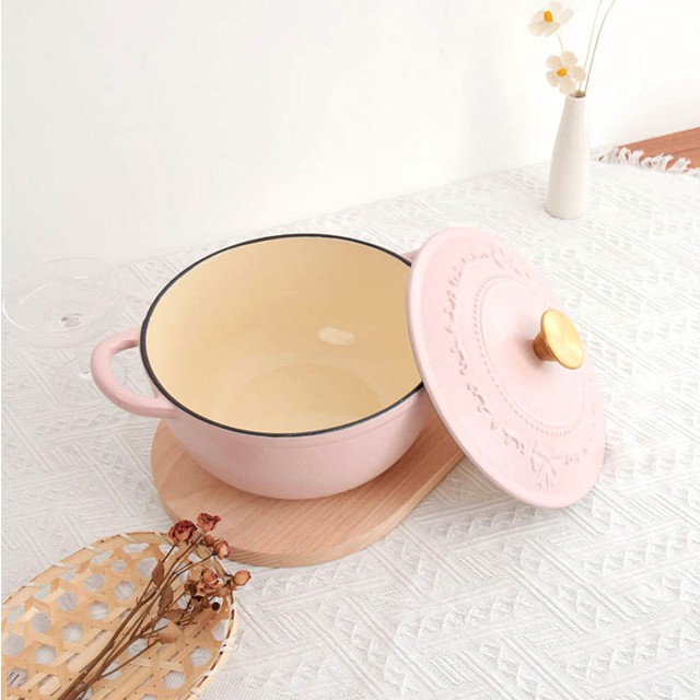 Pink Enamel Cooking Pot