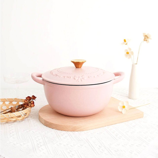 Pink Enamel Cooking Pot
