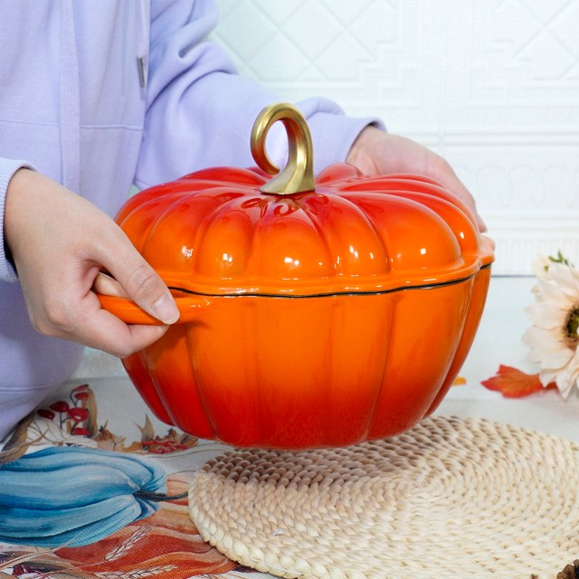 Cast Iron Pumpkin Shaped Soup Pot