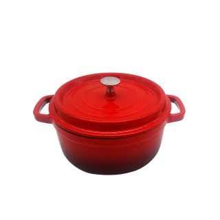 Red Cast Iron Enamel Soup Pot