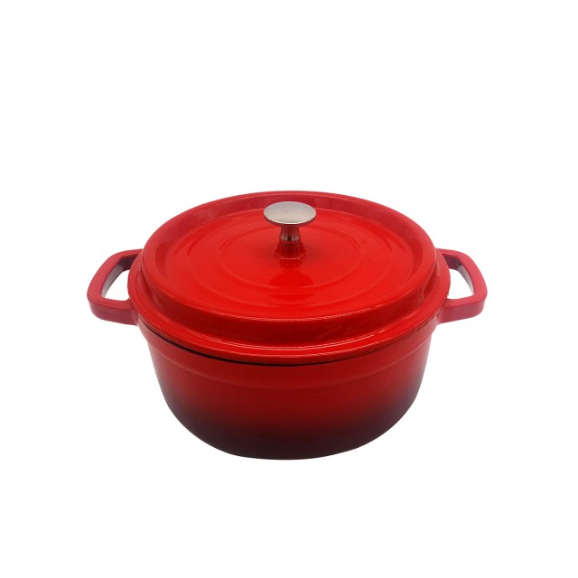 Red Cast Iron Enamel Soup Pot