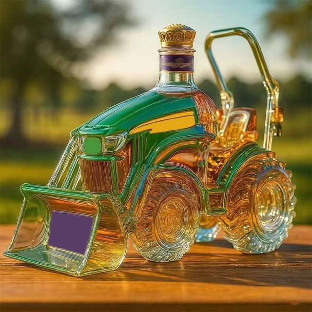 Tractor Shaped Glass Decanter