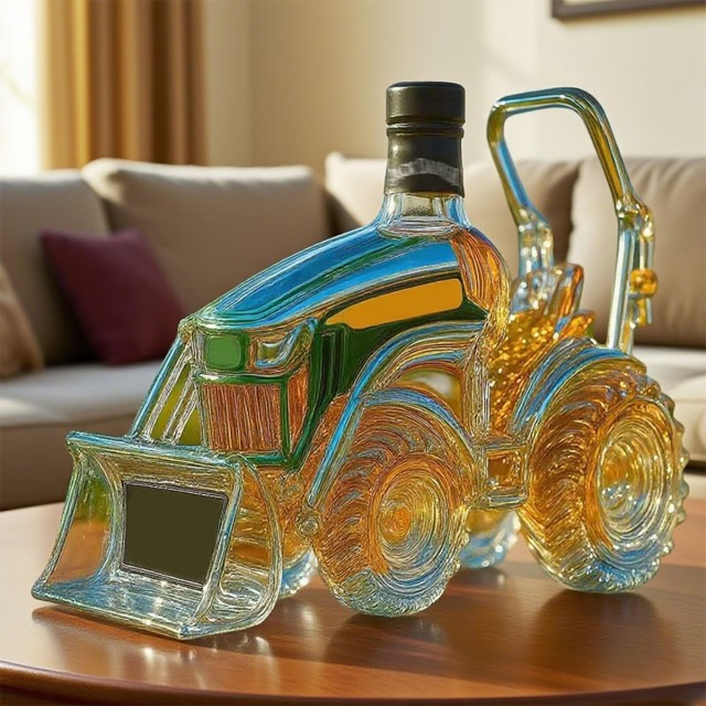 Tractor Shaped Glass Decanter