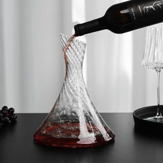 Chevron Patterned Wine Decanter