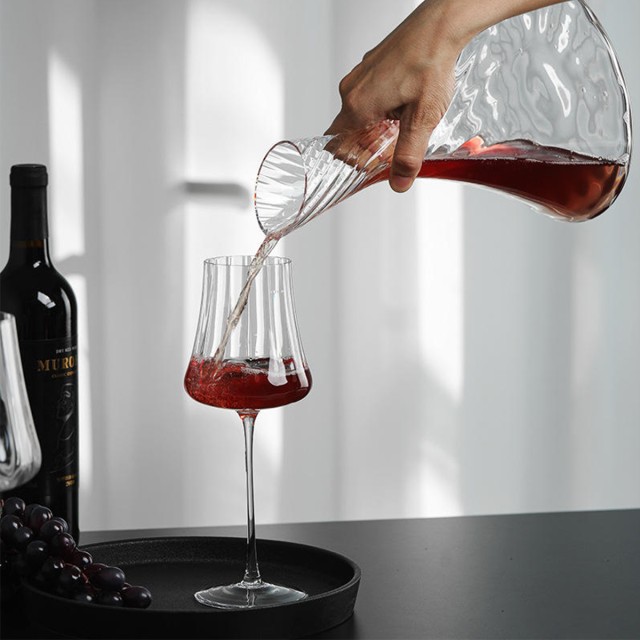 Chevron Patterned Wine Decanter