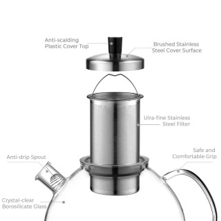 2000ml Premium Glass Teapot