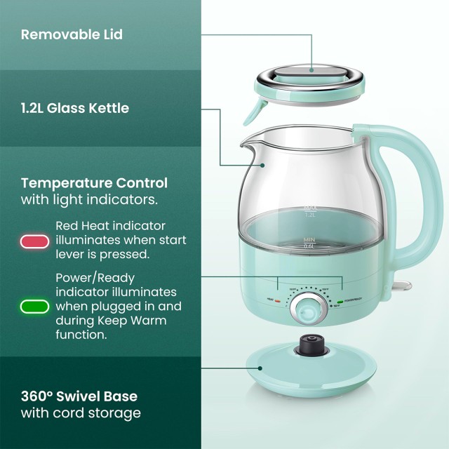 Adjustable Temperature Electric Glass Kettle