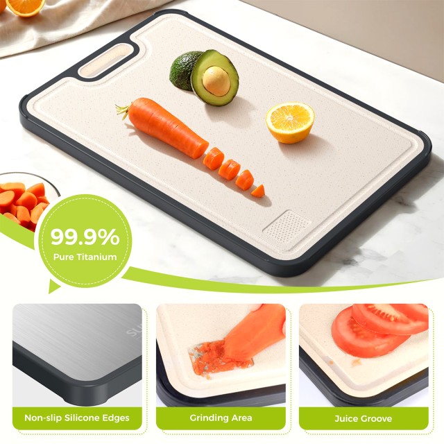Kitchen Titanium 2 in 1 Cutting Board