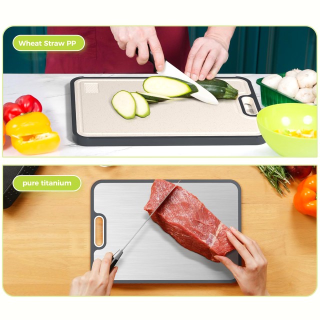 Kitchen Titanium 2 in 1 Cutting Board