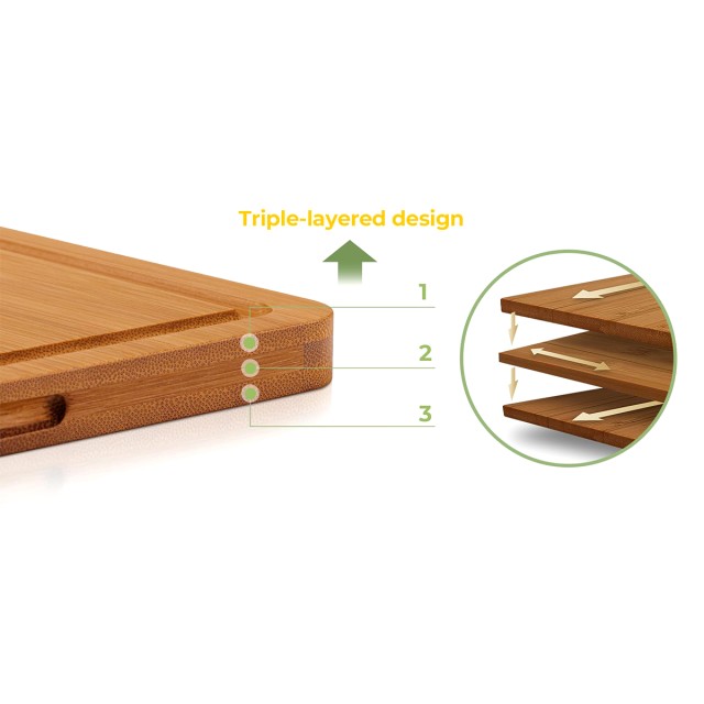 3 Piece Wooden Kitchen Cutting Board Set