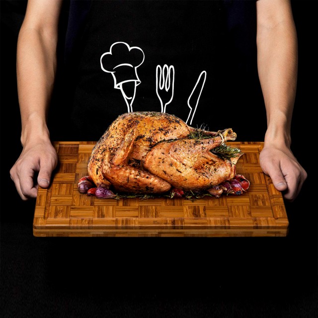 Three Piece Oversized Bamboo Cutting Board Set