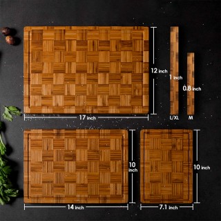 Three Piece Oversized Bamboo Cutting Board Set