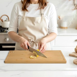 Bamboo Cutting Board with Swivel Stand