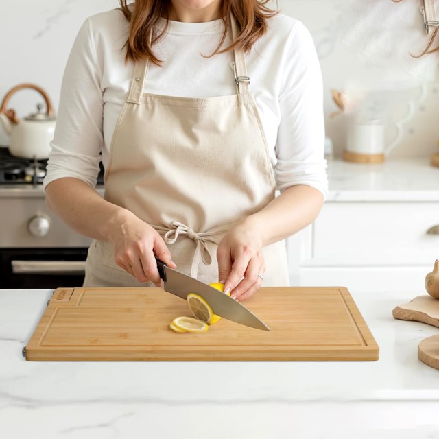 Bamboo Cutting Board with Swivel Stand