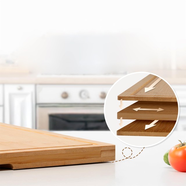 Bamboo Cutting Board with Swivel Stand