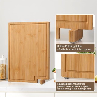 Bamboo Cutting Board with Swivel Stand