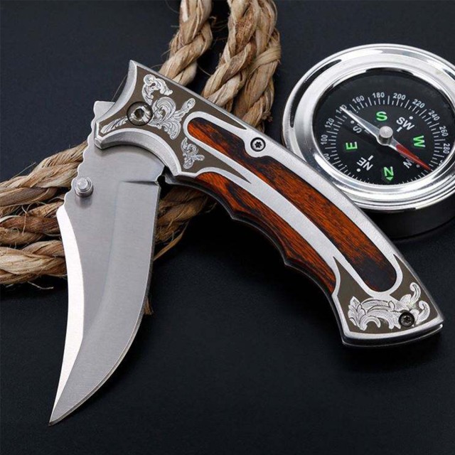 Floral Pattern Folding Fruit Knife