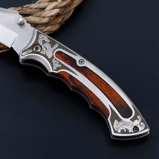 Floral Pattern Folding Fruit Knife